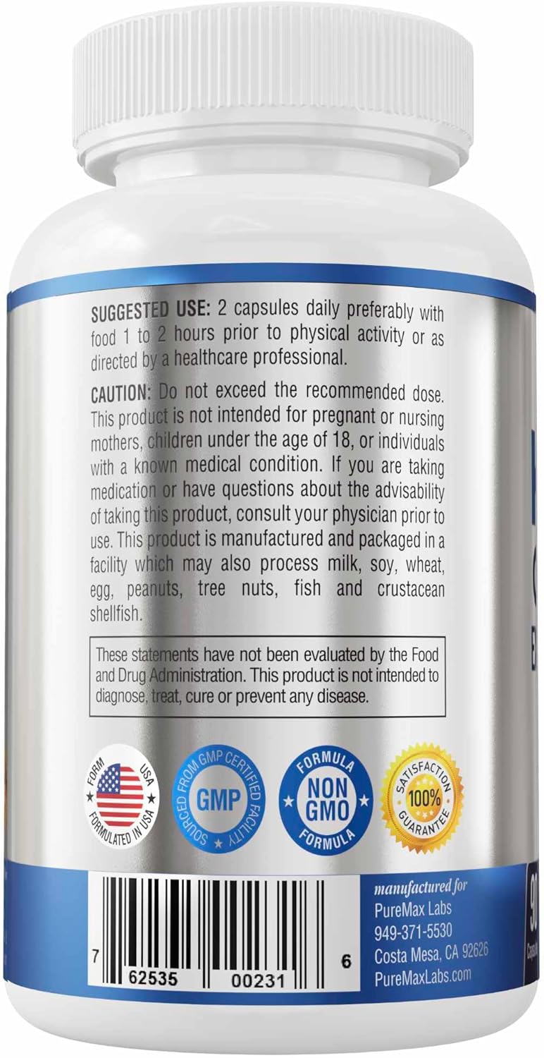 Horny Goat Weed 1364mg Extra Strength w. Maca, L-Arginine, Ginseng, Boost Performance, Stamina, Energy, Non-GMO Formula, 90 Capsules