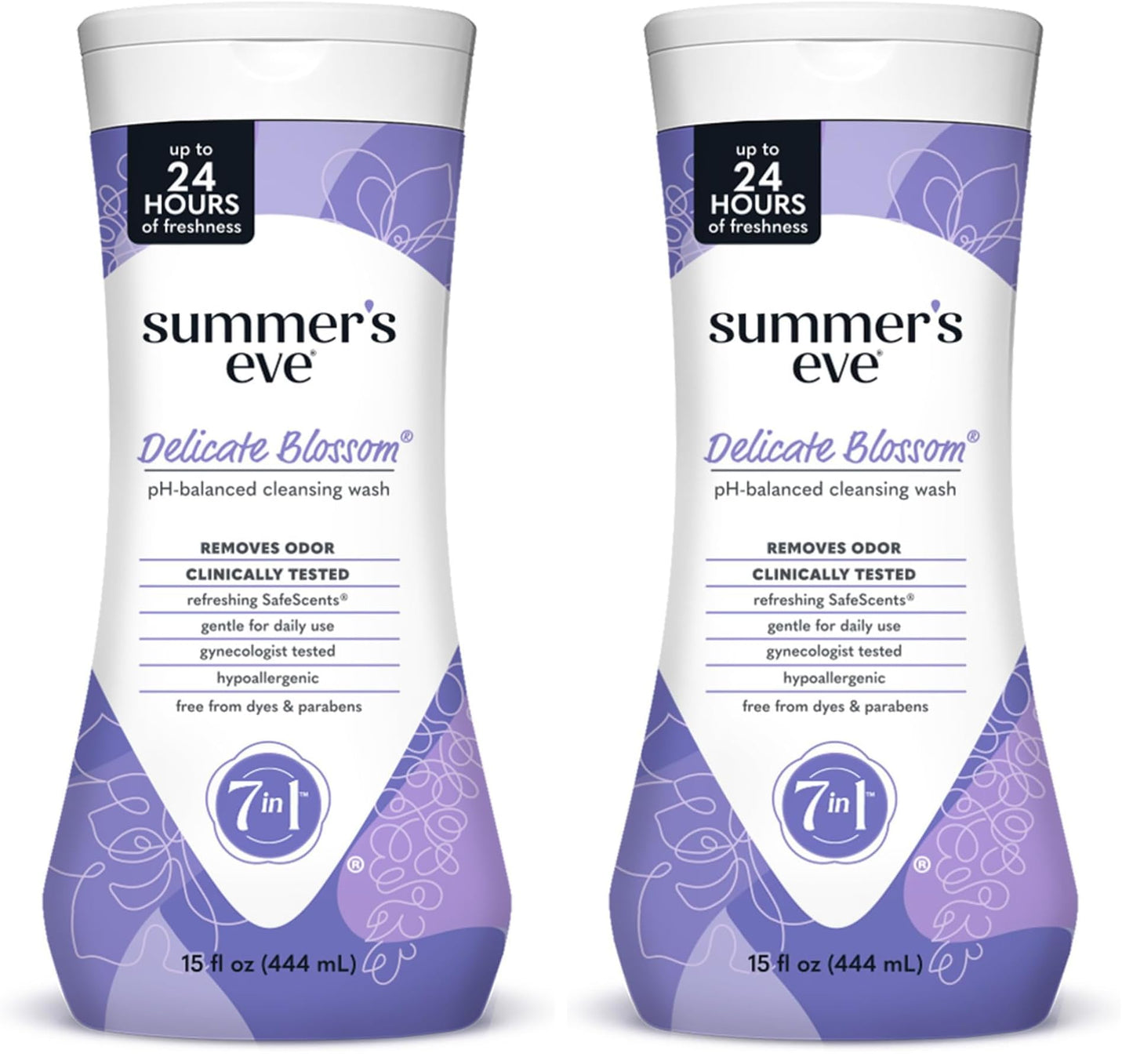 Summer's Eve Simply Sensitive All-Over Daily Feminine Wash, Gentle pH-Balanced Body Wash for Women, Removes Vaginal Odor, 15 Fl Oz