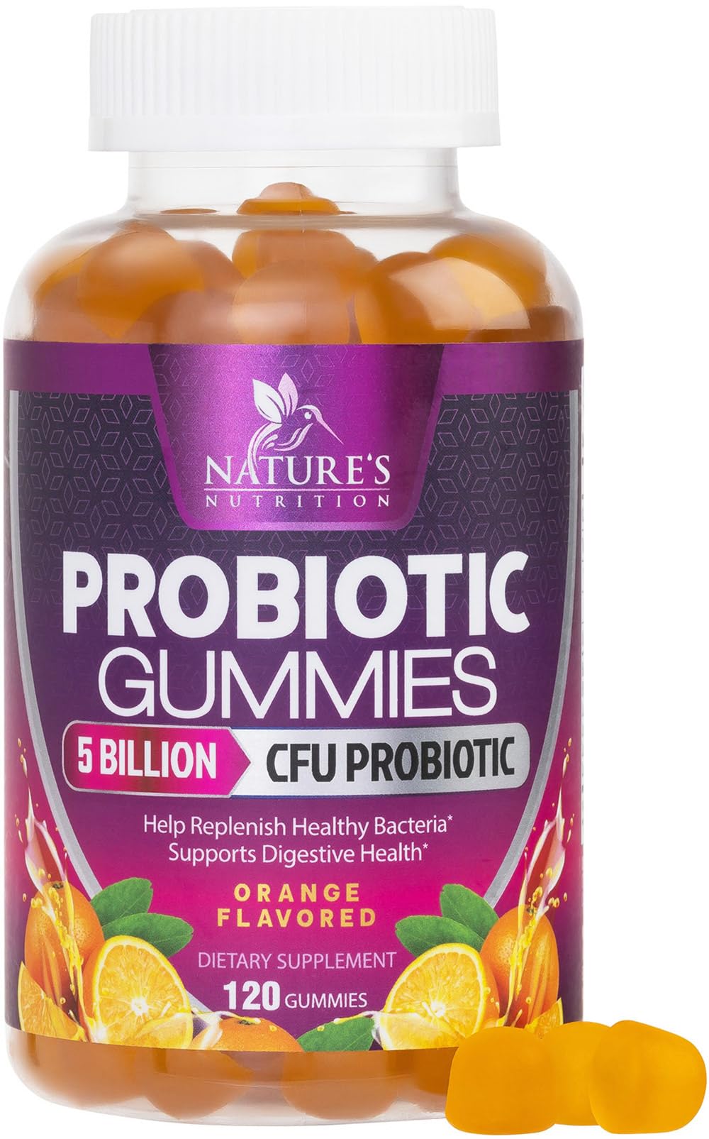 Probiotics for Digestive Health Gummies - 6 Unique Strains for Daily Immune Support & Gut Health, Supports Constipation, Gas & Bloating - Best Probiotic Supplement Gummy for Women & Men - 60 Gummies