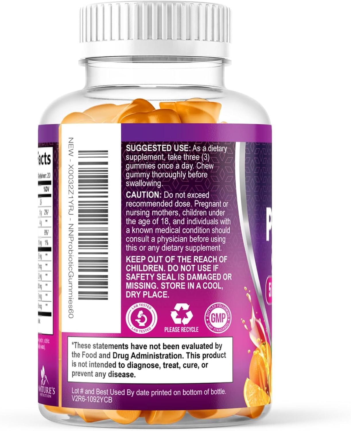 Probiotics for Digestive Health Gummies - 6 Unique Strains for Daily Immune Support & Gut Health, Supports Constipation, Gas & Bloating - Best Probiotic Supplement Gummy for Women & Men - 60 Gummies