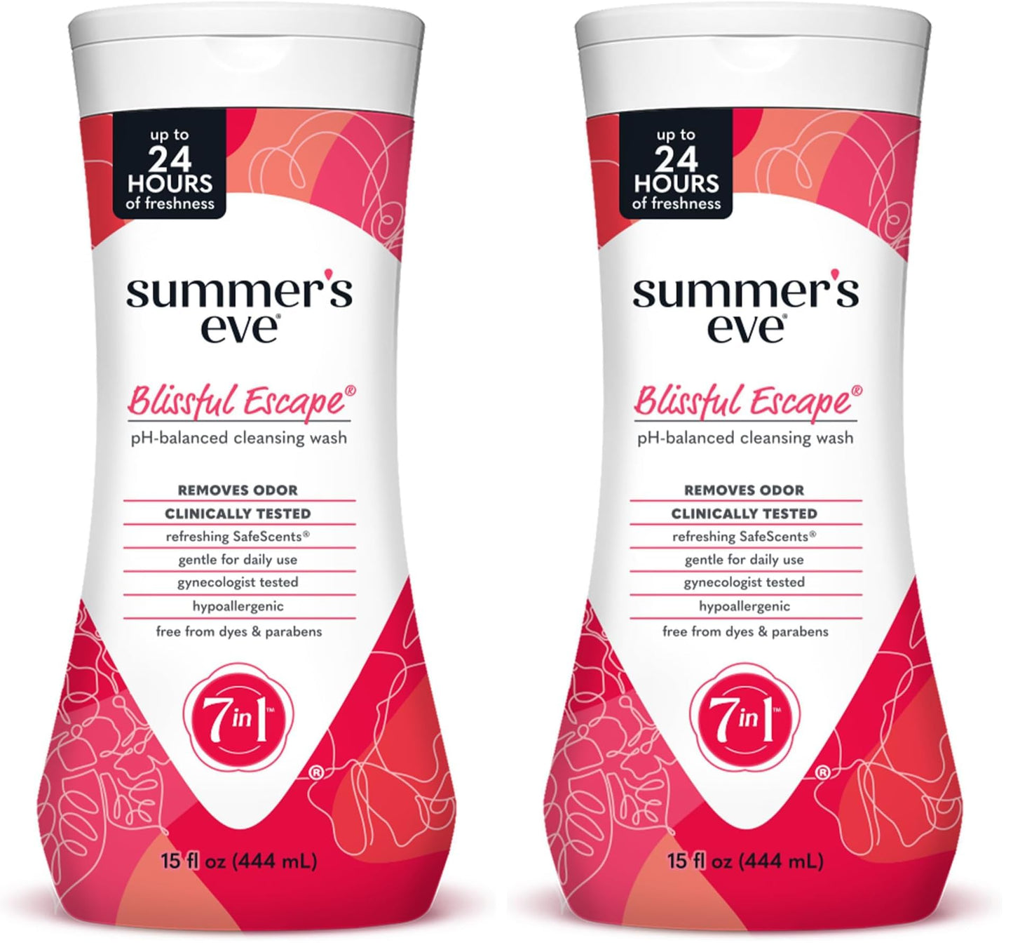 Summer's Eve Simply Sensitive All-Over Daily Feminine Wash, Gentle pH-Balanced Body Wash for Women, Removes Vaginal Odor, 15 Fl Oz