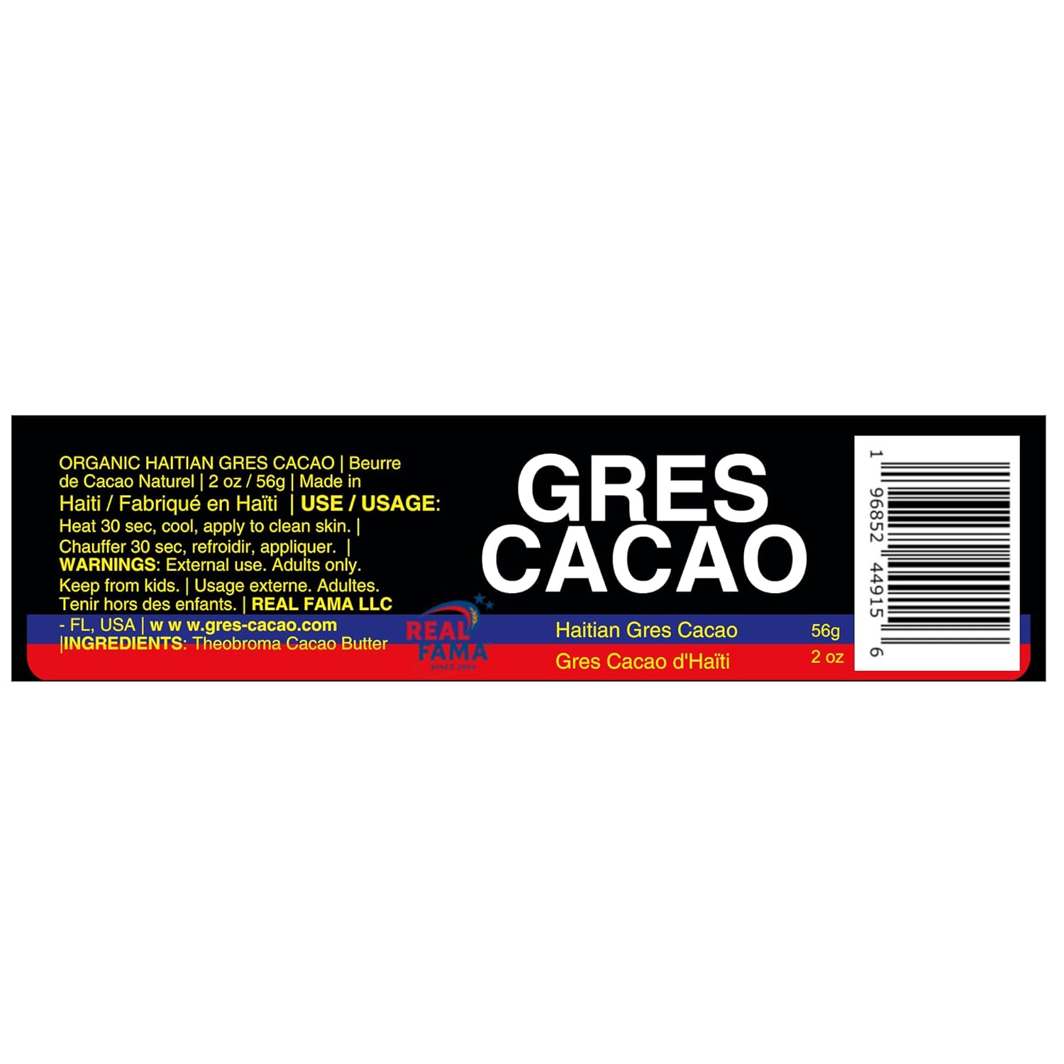 REAL FAMA Gres Cacao Oil 2oz Full Size – Organic Haitian Cacao Oil Bottle