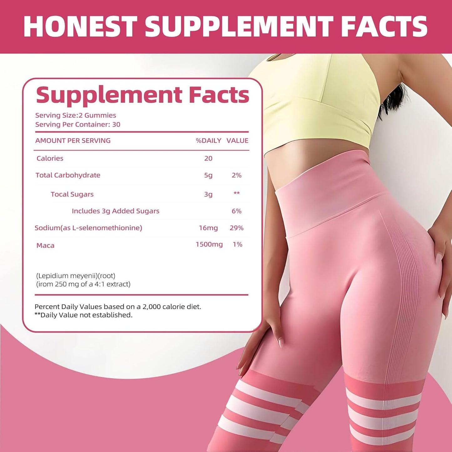 Jiaoming 60 Counts Hip Butt Gummies Women BBL Booty Bigger Fast,Buttocks Enhancer Body Firmer Curvy Growth Enhancement, Maca Extracts Natural Herbal Gummy Candy