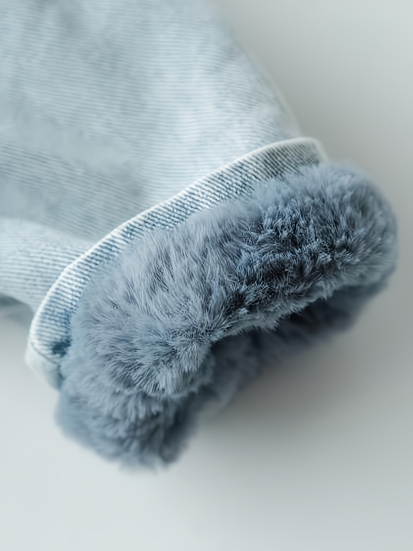 Holly Oversized Denim Fur Hooded Winter Coat Jacket