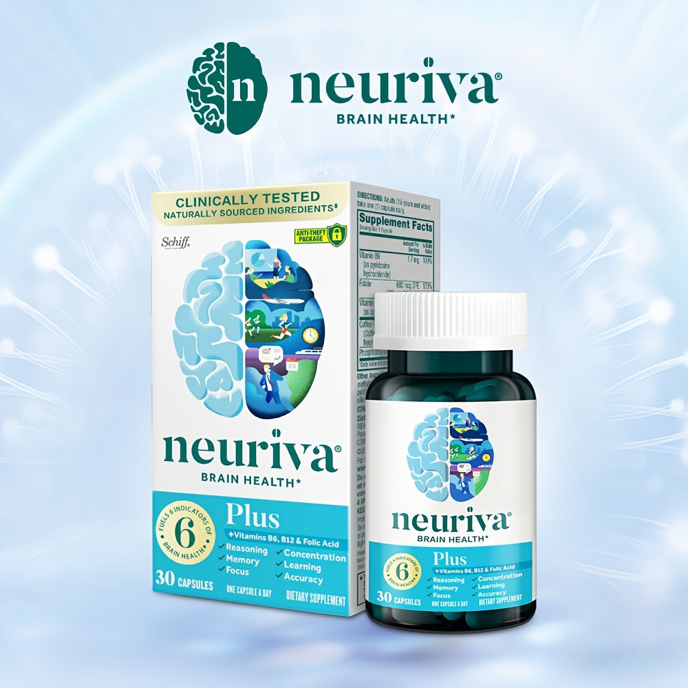NEURIVA Brain Power Plus 30 /Bottle Phosphatidylserine, B6, B12, - Supports Attention, Memory, Learning, Accuracy, Concentration and Reasoning 2 Bottles