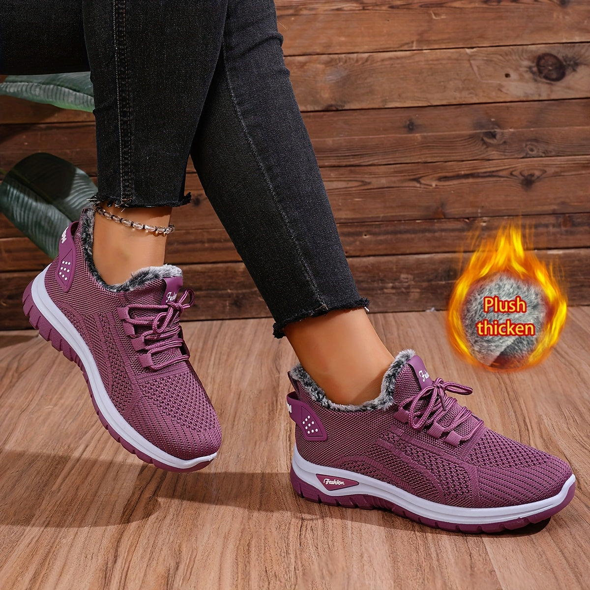 Women'S Plush Fleece-Lined Winter Boots - Lightweight Warm Round-Toe Ankle Boots with Lace-Up Closure, Turquoise & Faux Cover Upper, Winter Boots For Women, Winter Footwear, Stylish Winter Wear, Comfortable Winter Wear