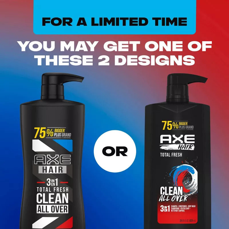 Clean 3-in-1 Body Wash + Shampoo + Conditioners - 28 fl oz