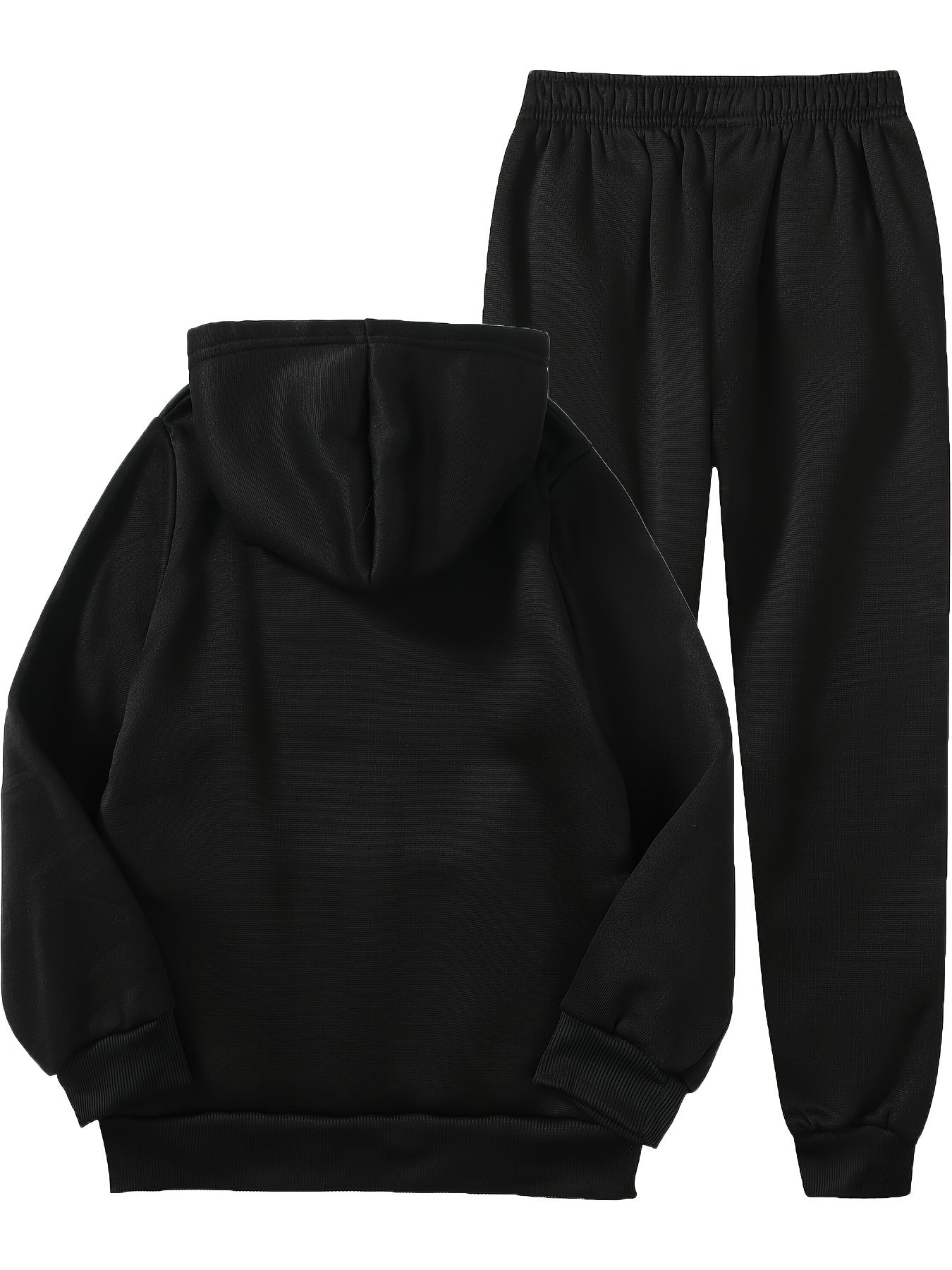 Fashion Cartoon Girl Pattern Print Autumn and Winter Girls' Long Pants Set Casual Hooded Sweatshirt + Joggers 2pcs, Perfect for Outdoor, Casual Attire, Cozy Outfit, Casual Wear, Trendy Design, Durable Material, Long Sleeve To