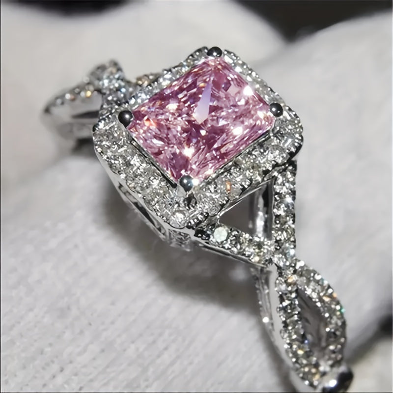 Elegant EngaSynthetic Gemstoneent Ring Set with Sparkling Cubic Synthetic Zirconia - Perfect for Weddings & Everyday Glam, Rectangular, Multiple Colors