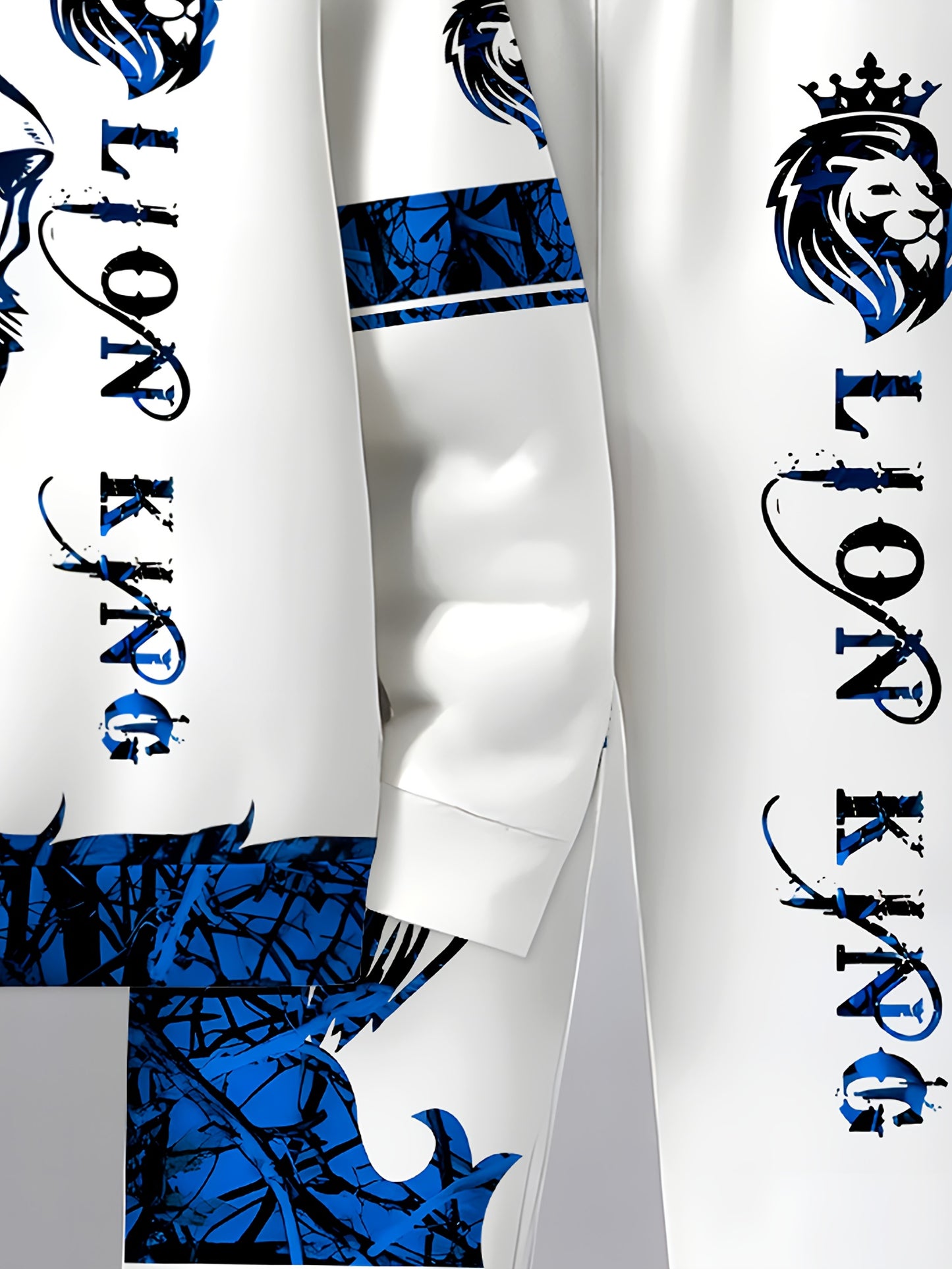 Boys' 3D Lion Print Hooded Tracksuit Set - Casual Sweatshirt & Pants with "Lion King" Design, Medium Stretch, Regular Fit, Perfect for Outdoor Activities, Outdoor Clothing | Casual Style | Medium Stretch Fabric