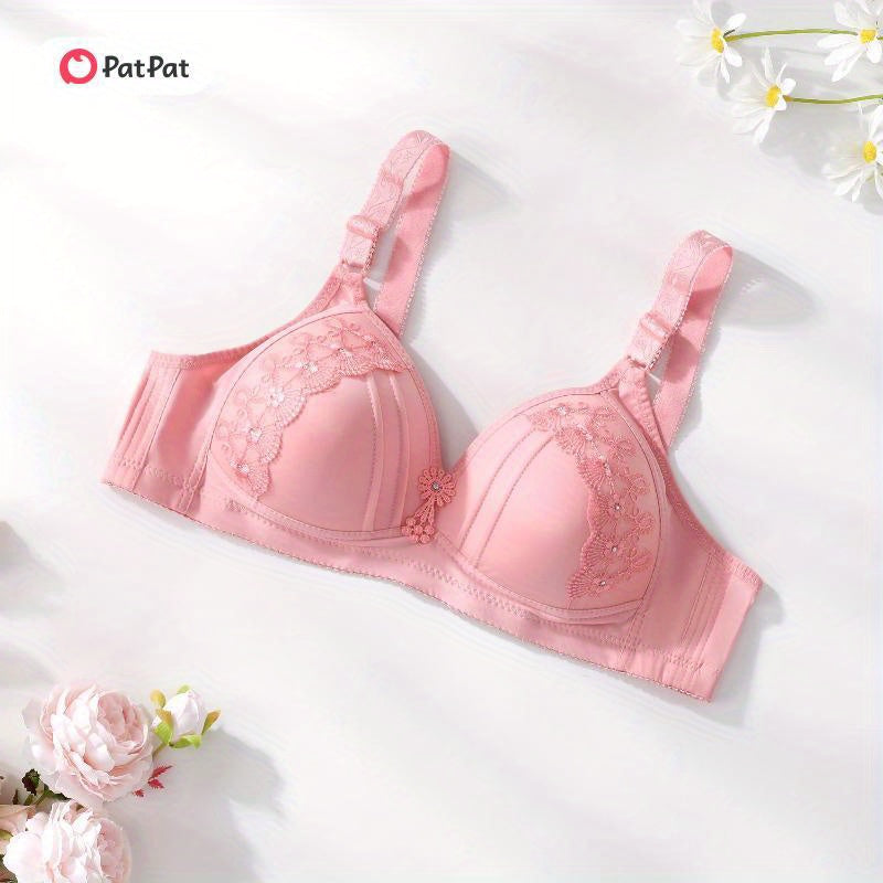 Patpat Women's 4-Pack Lace Wireless Bra - Sexy & Comfortable Soft Seamless Underwear for Casual Attire, Breathable & Affordable, Sizes S-XXL