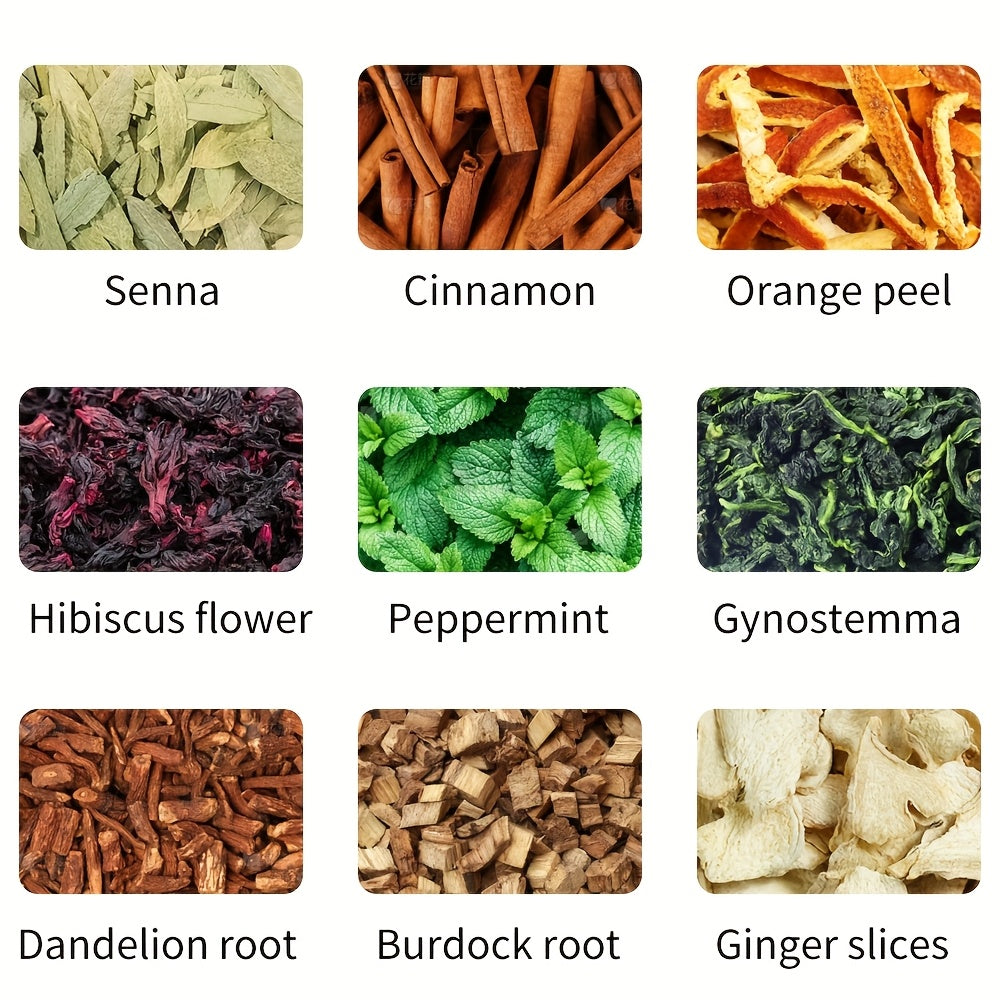 50 Day Herbal Cleansing Tea Delicious Big Belly Tea, 3.53 Oz (2g X 50 Bags) Cassia Seed Mint Leaf Cinnamon Dandelion Root Dry Ginger Chamomile Tea Healthy Herbal Blend, Natural Ingredients, Rejuvenate Body And Mind, Health An