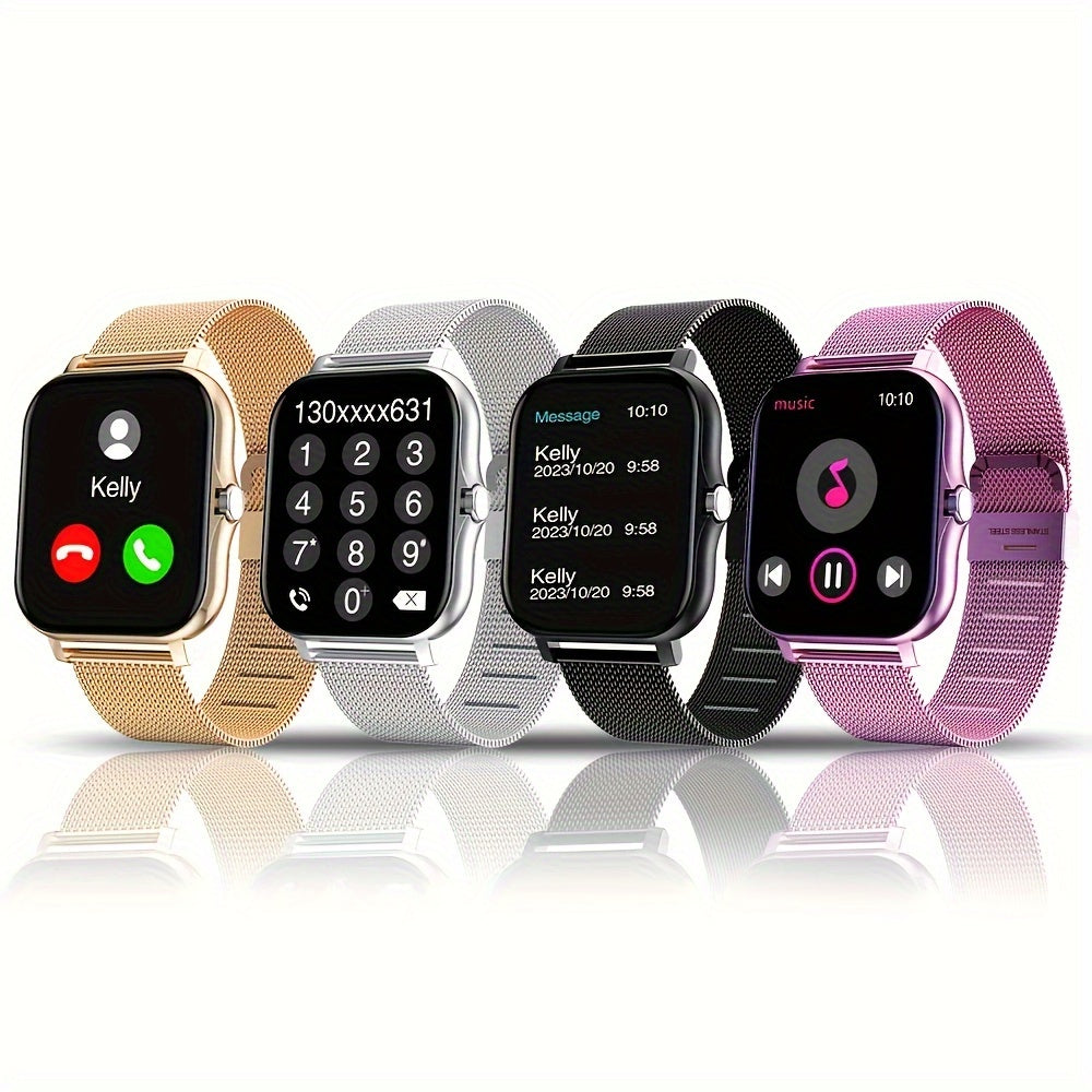 2024 Trendy Smartwatch, Versatile, Full Touch Display With Wireless Calling - Fitness Tracker, Free Steel Band, Compatible With Android And IOS, Perfect Gift For Halloween Christmas!