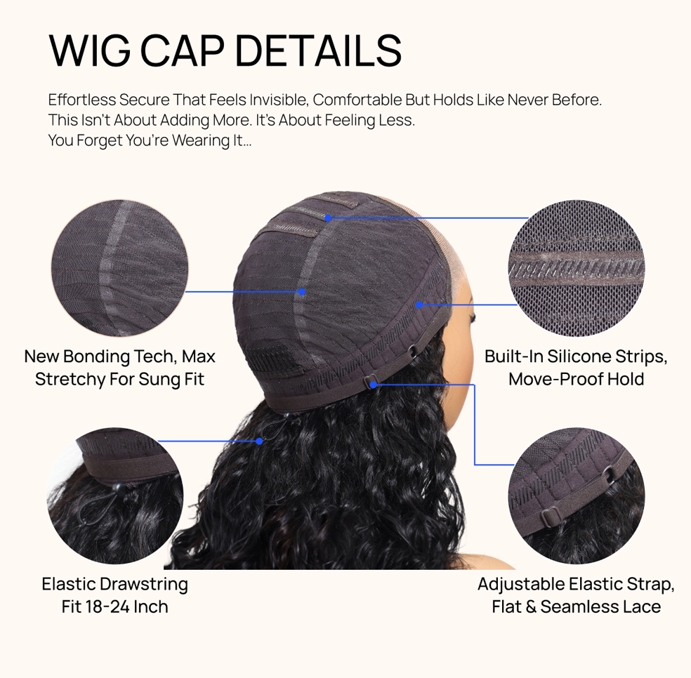 Nadula Highlights Wavy Bob Glueless Wig with Dark Root 13x4 Pre Cut Lace Bye Bye Slip Short Bob Human Hair Wig Ready to Wear