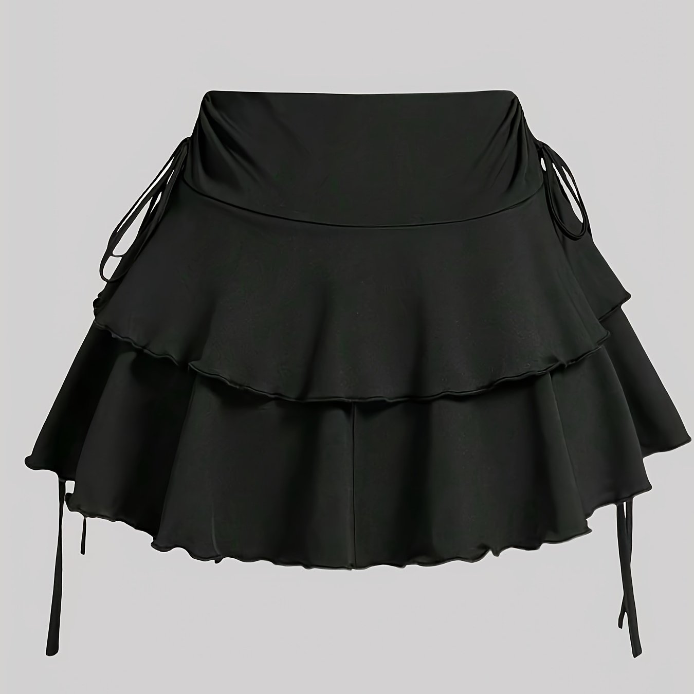 Hot And Popular Casual Elastic Pure Black Skirt For Spring, Summer, And Autumn