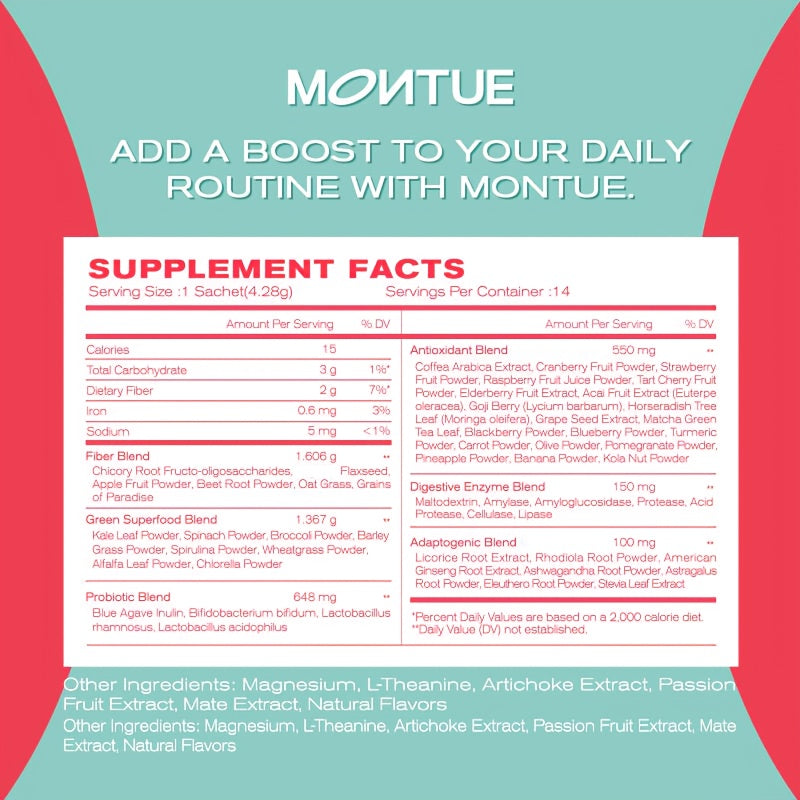 Montue Watermelon Powder Probiotics for Women, Menand Kids, Prebiotics And Probiotics Powder