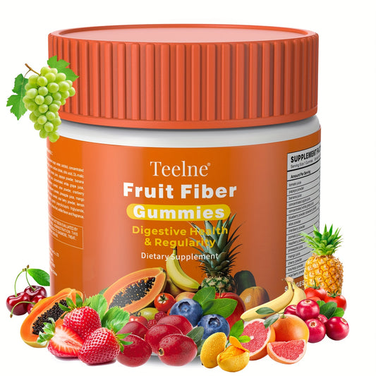 Teelne Fruit Fiber Gummies for Digestive Health & Detox - 30ct, 3g Each, Prebiotic Fiber with Apple & Citrus Bioflavonoids, Allergen-Friendly, Supports Regularity & Immune Function, Gut Health Support | Gummy Supplement | All