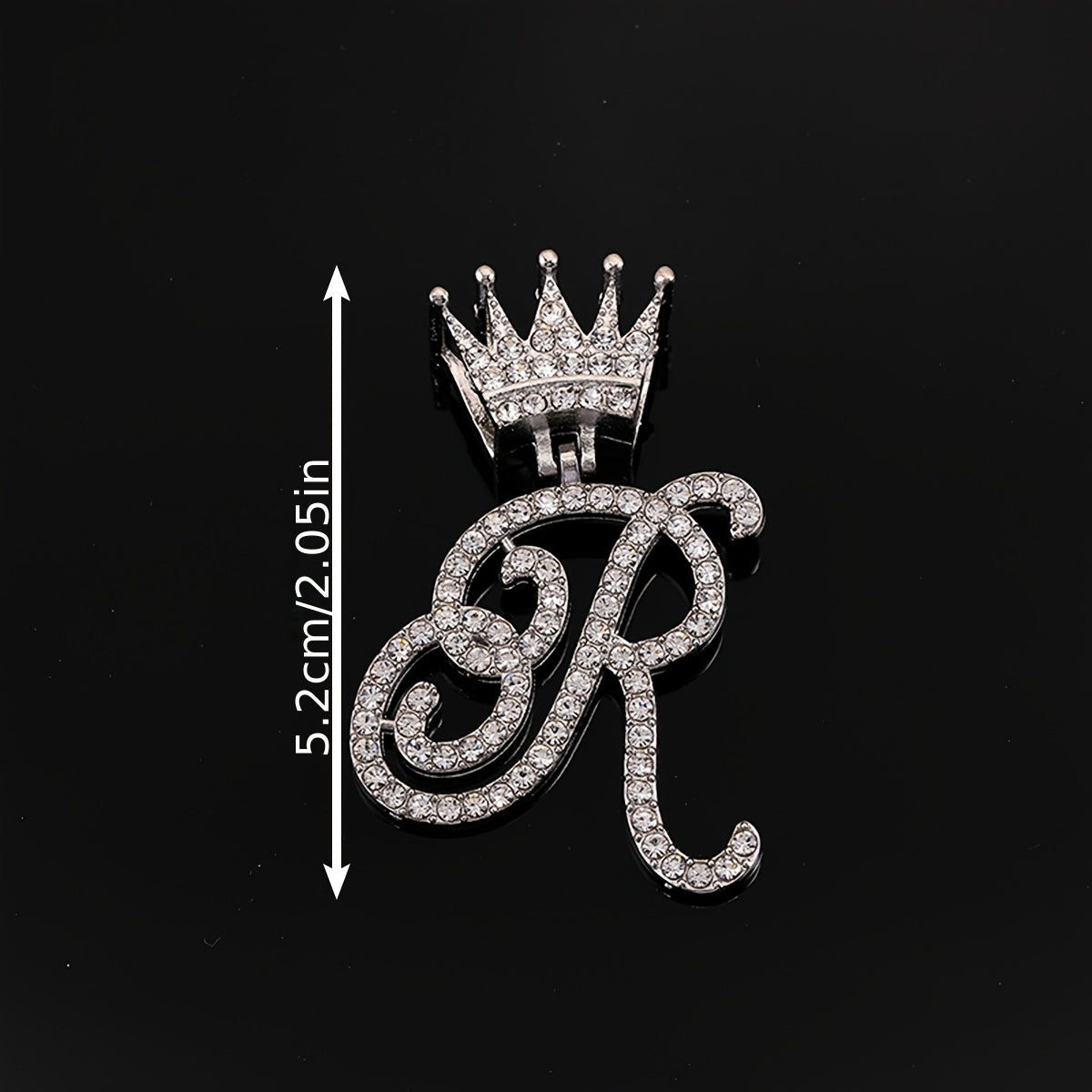 1pc Men's and Women's Fashion Pendant Necklace-26 Crown-shaped Fancy English Letter Pendant Necklace with Round Box Chain-Hip-hop Style Niche Necklace Jewelry Gift
