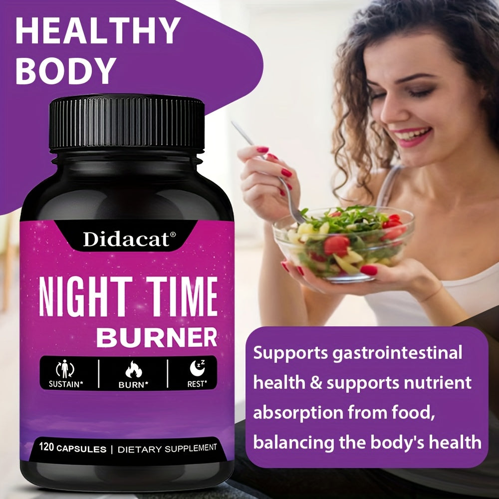 [120 Night Time Burner] 120 Night Time Burner Supplements | With Green Coffee Bean Extract - Capsules