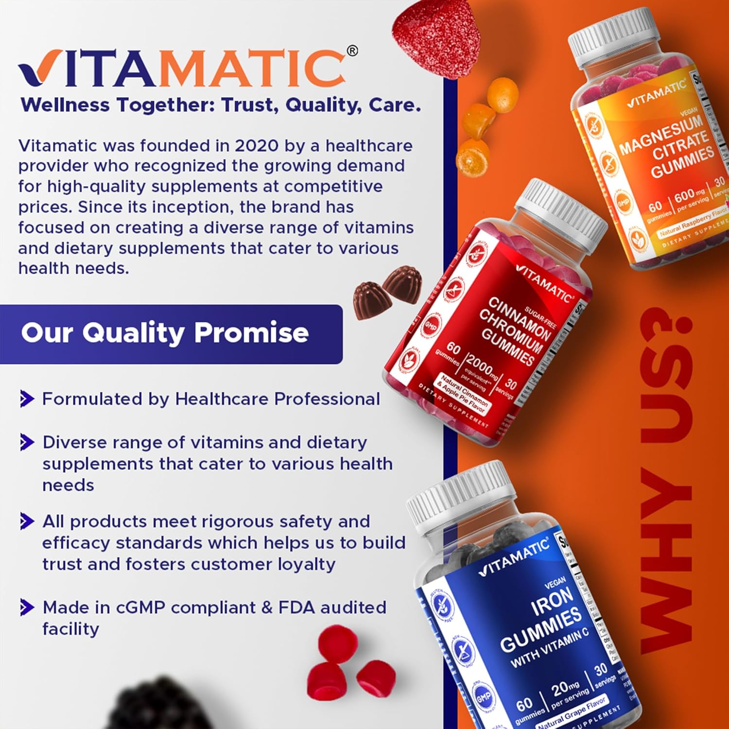 Vitamatic Turmeric Gummy with Ginger & Black Pepper Extract – 60 Vegan Gummies Each | 2 Pack (120 Gummies) 95% Curcuminoids – Powerful Antioxidant & Inflammatory Support