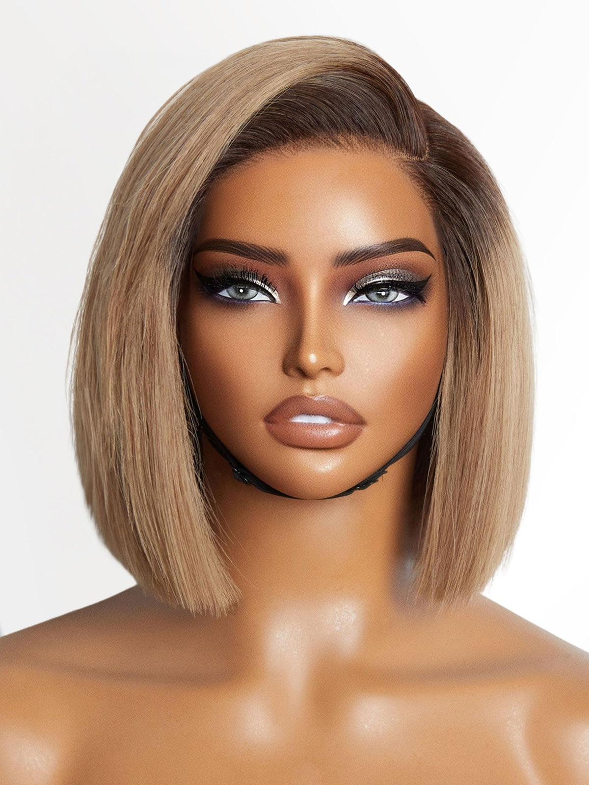 LUVME HAIR 12" Curly Bob Glueless with Blonde Highlights Wigs Human Hair | Without Spray Wigs Pre Plucked Pre Cut Undetectable HD Lace No-Glue Need Protective Wig Short Ready to Go Wig 180 Density