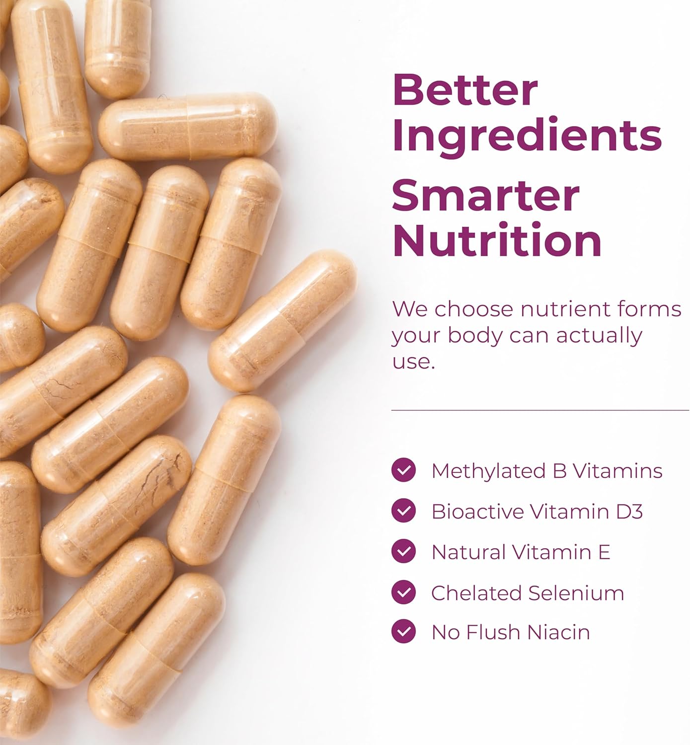 Methylated Multivitamin for Women w/Bioavailable Vitamins, Chelated Minerals, Vitamin D, B12, C, A & Zinc for Energy, Focus and Immune Health – Premium Womens Multivitamins & Multiminerals – 60 Caps