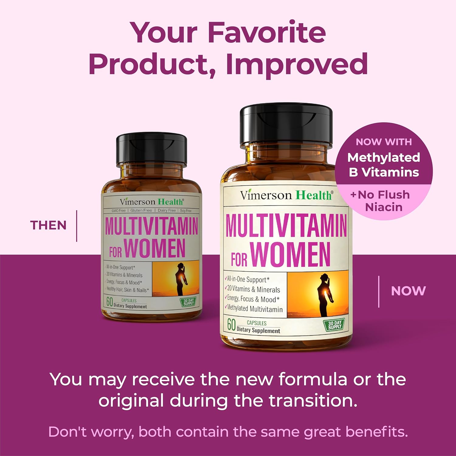 Methylated Multivitamin for Women w/Bioavailable Vitamins, Chelated Minerals, Vitamin D, B12, C, A & Zinc for Energy, Focus and Immune Health – Premium Womens Multivitamins & Multiminerals – 60 Caps