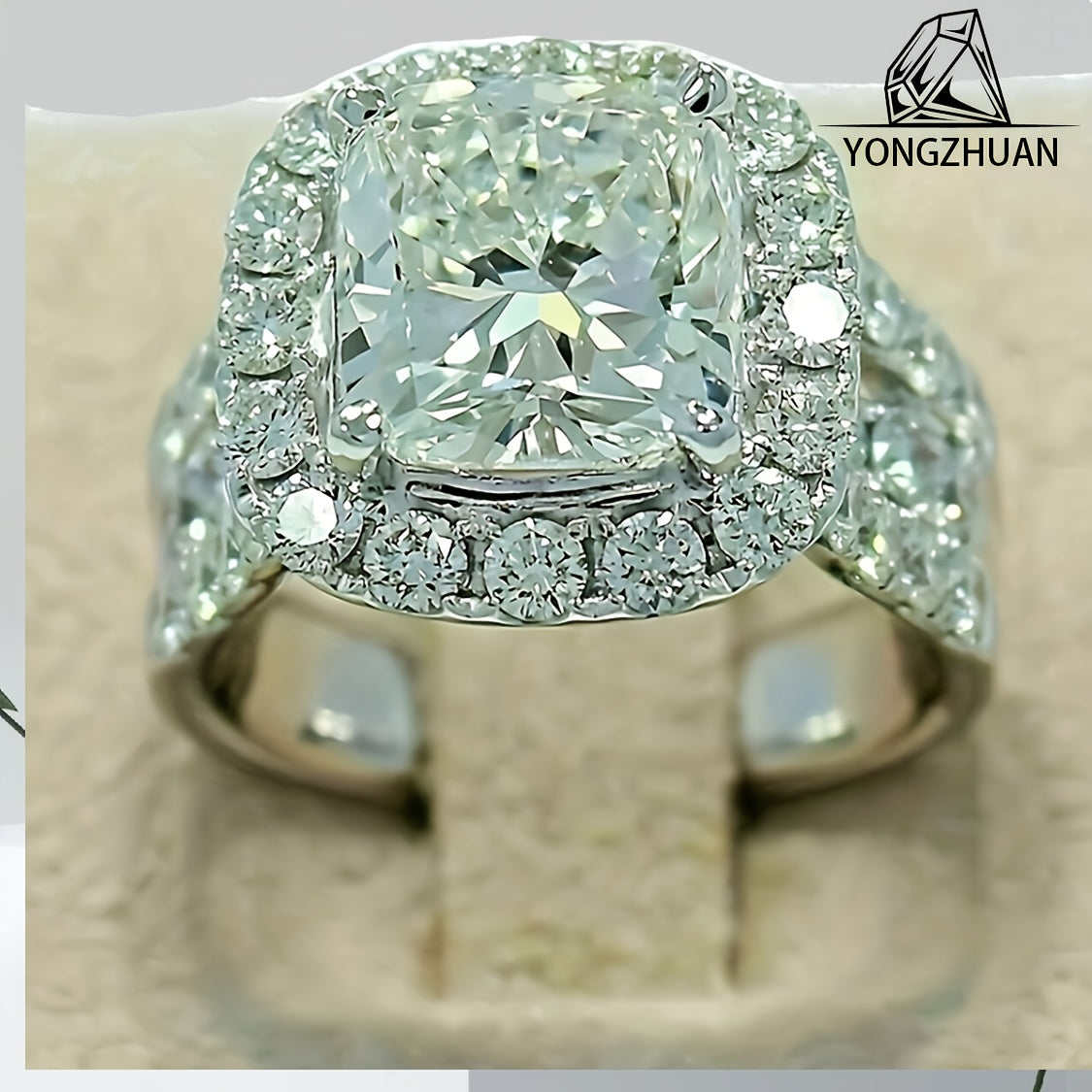 1pc S925 Silvery Inlaid 3.5-carat Moissanite Unisex Ring, Suitable for Daily Wear As A Birthday Gift for Family, Friends, Couples, Holiday Gifts, Halloween, Christmas, Valentine's Day, Carnival
