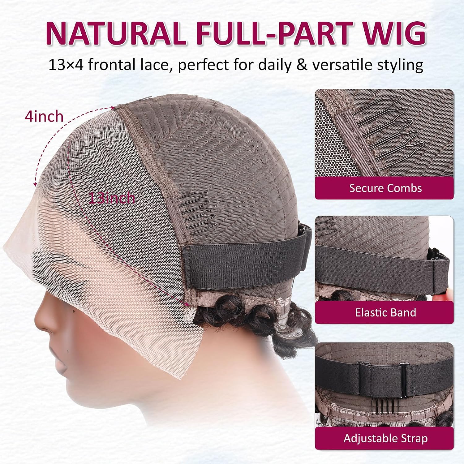 Curly Pixie Cut 13x4 Lace Front Human Hair Wigs for Black Women, Deep Wave Short Curly 13x4 HD Lace Frontal Wigs Layered No Glue Daily Wear Wig Pixie Cut 100% Human Hair Glueless Wigs, Natural Black