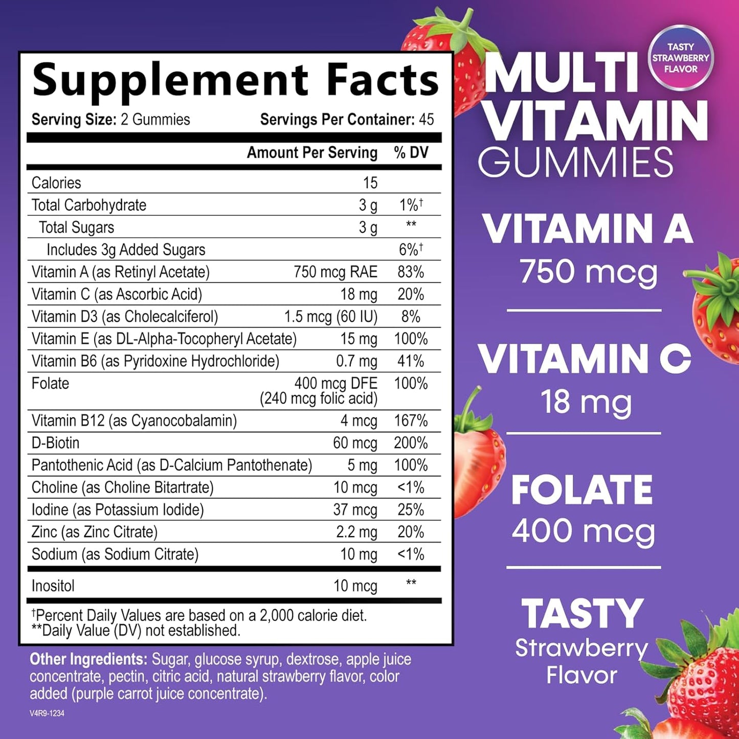 Multivitamin Gummies for Adults - Daily Adult Multivitamins Gummy with Vitamins A, C, D, B12 for Women & Men, Immune Support Gummy Multivitamins Supplement, Adult Multi VIT Vitamin - 90 Gummies