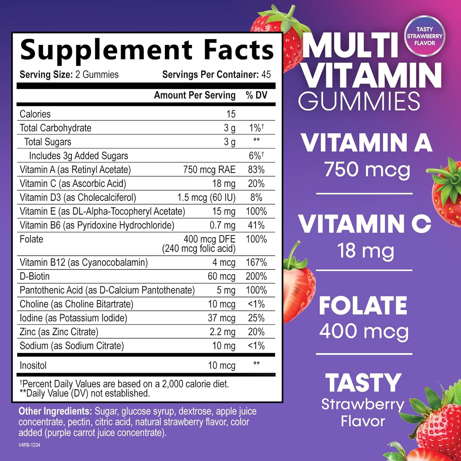 Multivitamin Gummies for Adults - Daily Adult Multivitamins Gummy with Vitamins A, C, D, B12 for Women & Men, Immune Support Gummy Multivitamins Supplement, Adult Multi VIT Vitamin - 90 Gummies