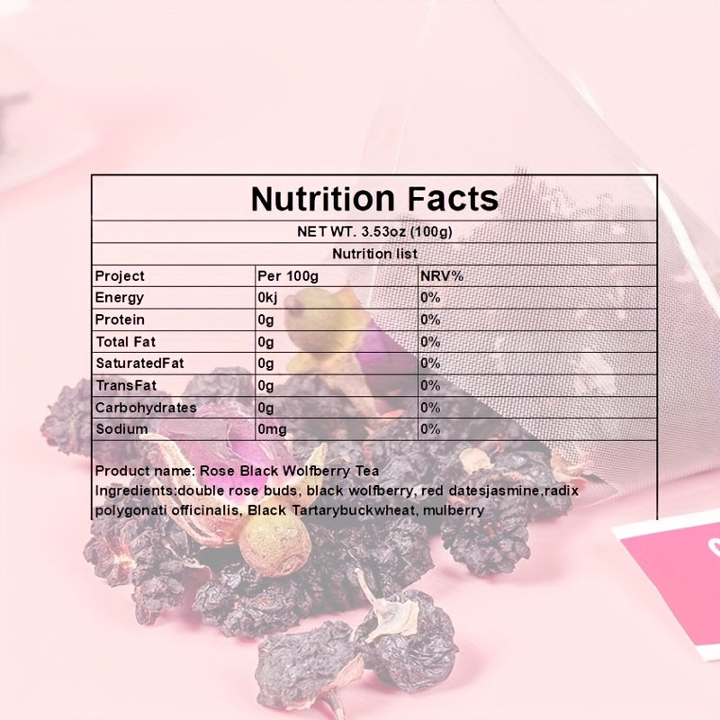 [Rose Tea] 25 Bags Rose Black Goji Berry Tea 4g | 100g 3.53oz