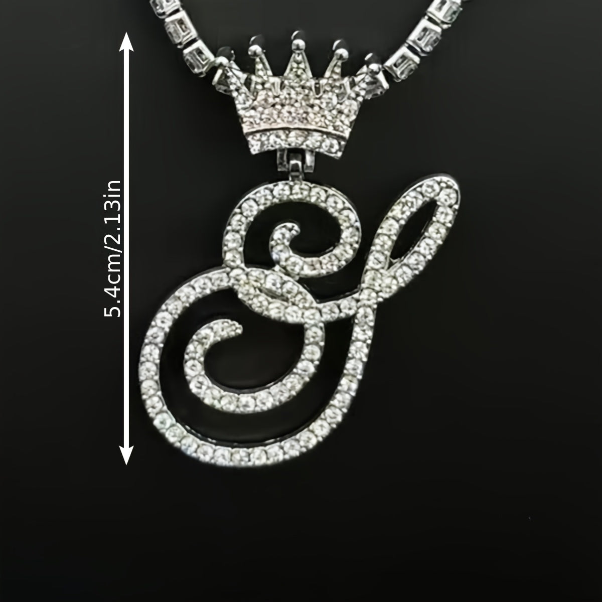 1pc Men's and Women's Fashion Pendant Necklace-26 Crown-shaped Fancy English Letter Pendant Necklace with Round Box Chain-Hip-hop Style Niche Necklace Jewelry Gift