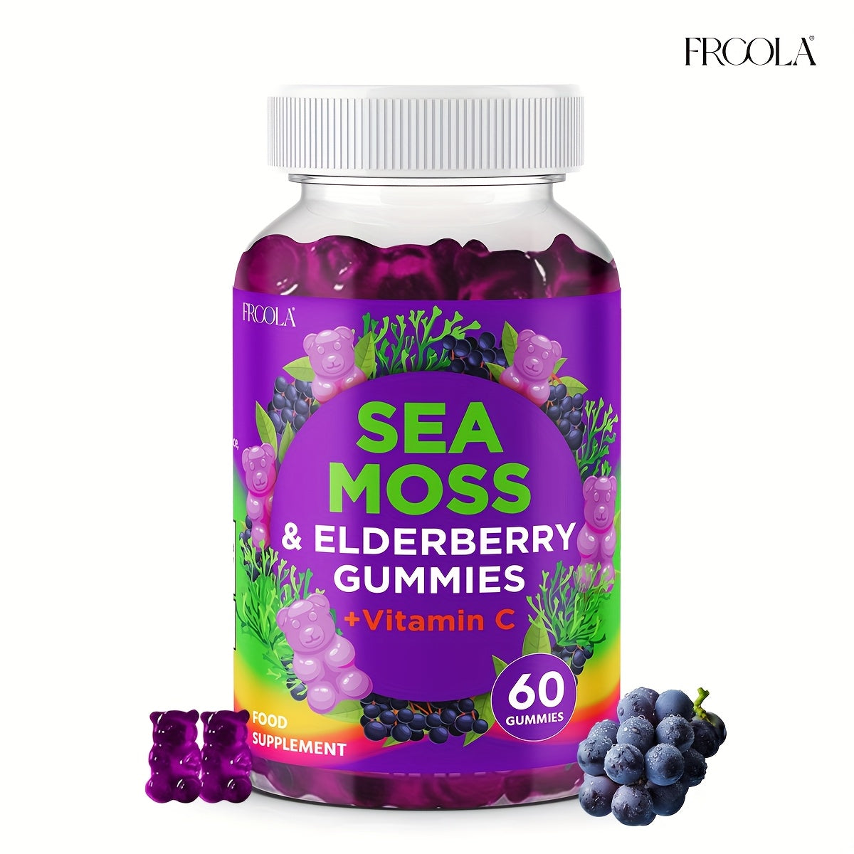 [Sea Moss Gummies] 60 Sea Moss & Elderberry Gummies | 71850mg Upgrade Formula- Sea Moss, Black Elderberry, Vitamin C And Zinc