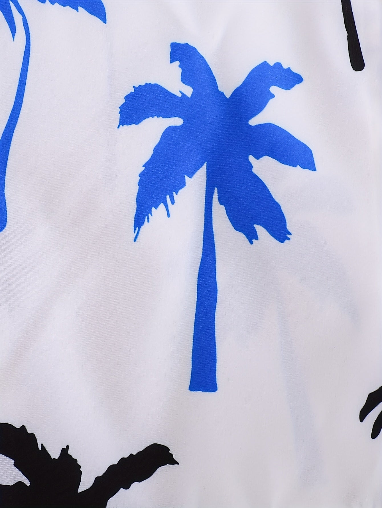 A Set of Two Stylish Summer Shirts with Coconut Tree Patterns And Elastic Waist Shorts for, Perfect for Outdoor Beach Activities., Perfect for Outdoor