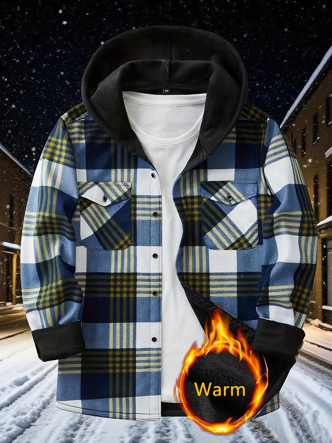 Teens Flannel Shirt - Fleece Lined Hooded Plaid Shirt for Baggy and Oversized - warm Winter Jacket - Christmas Halloween Gift, for Teenager