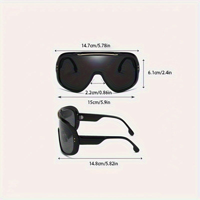 1pc of Men'S Large One-Piece Trendy Eyewear, Oversized Plastic Frame And Lens, Complete, Fashionable Daily Driving Accessory for Both Men And Women, Chic Decorative Glasses.