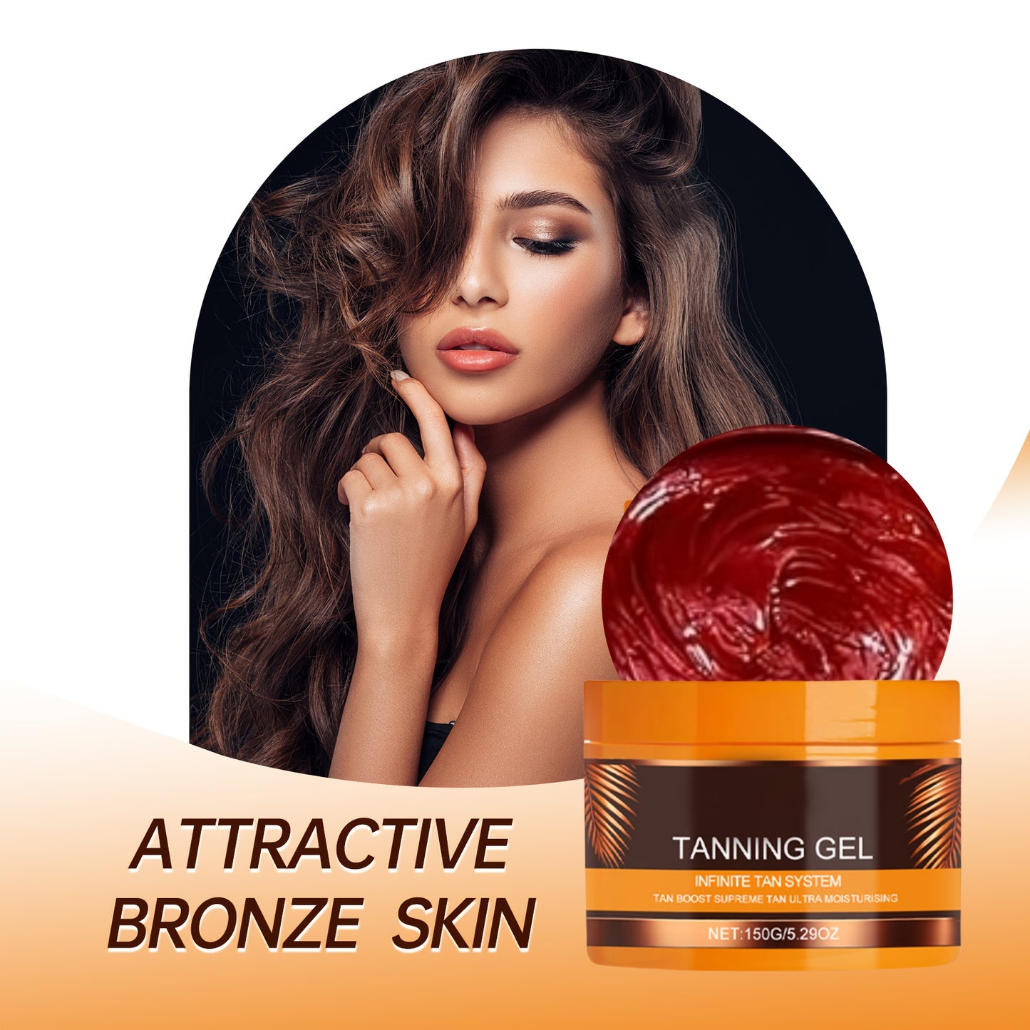 2pcs Dark-Colored Powerful Tanning Gel - Long-Lasting Moisturizing Sunless Tan with Carrot, Coconut & Walnut Oils, Calendula - Alcohol-Free Formula for All Light Beige Types, Rapid Color Development, Hydrating & Safe for Sens