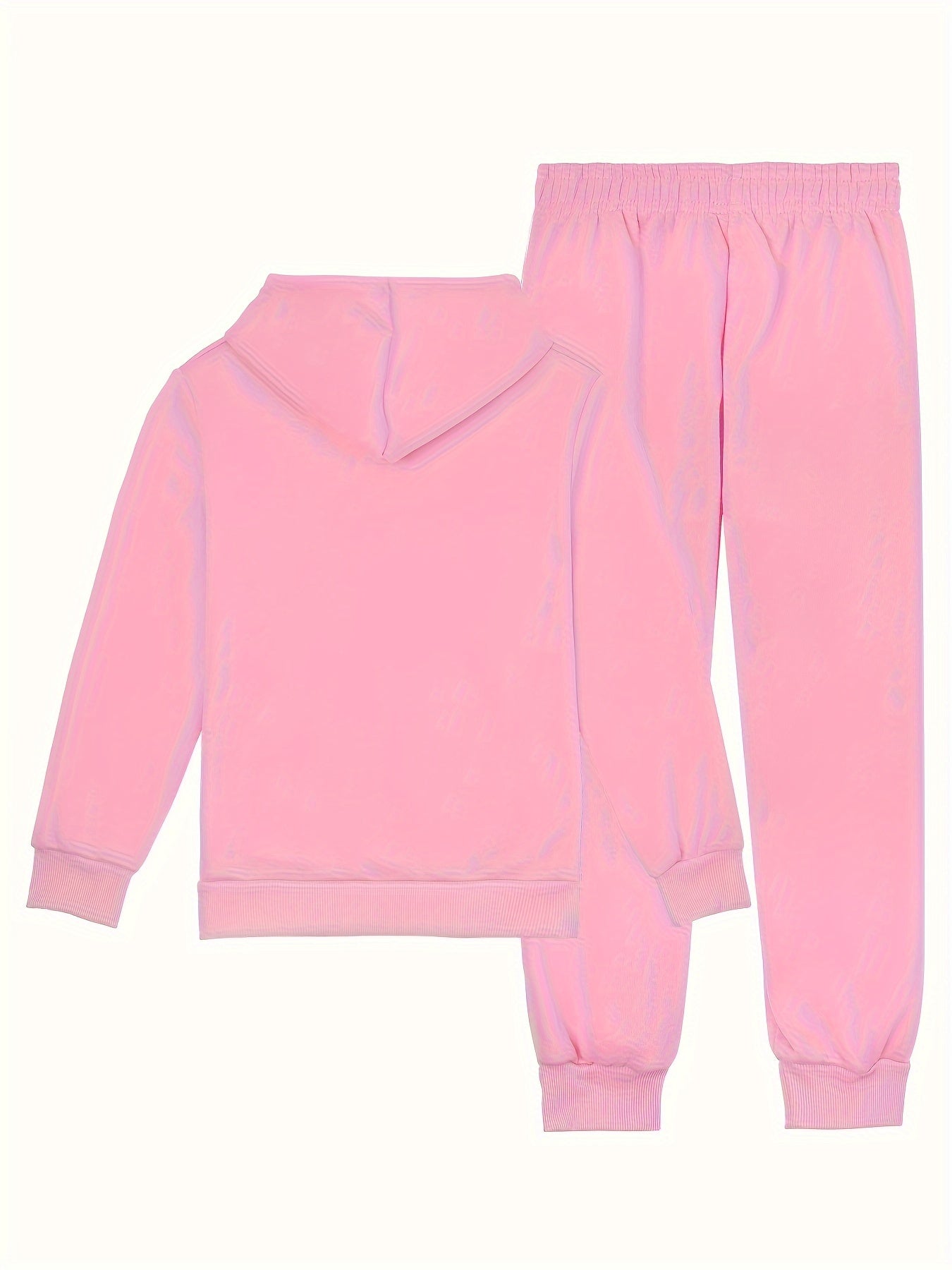 Fashion Cartoon Girl Pattern Print Autumn and Winter Girls' Long Pants Set Casual Hooded Sweatshirt + Joggers 2pcs, Perfect for Outdoor, Casual Attire, Cozy Outfit, Casual Wear, Trendy Design, Durable Material, Long Sleeve To