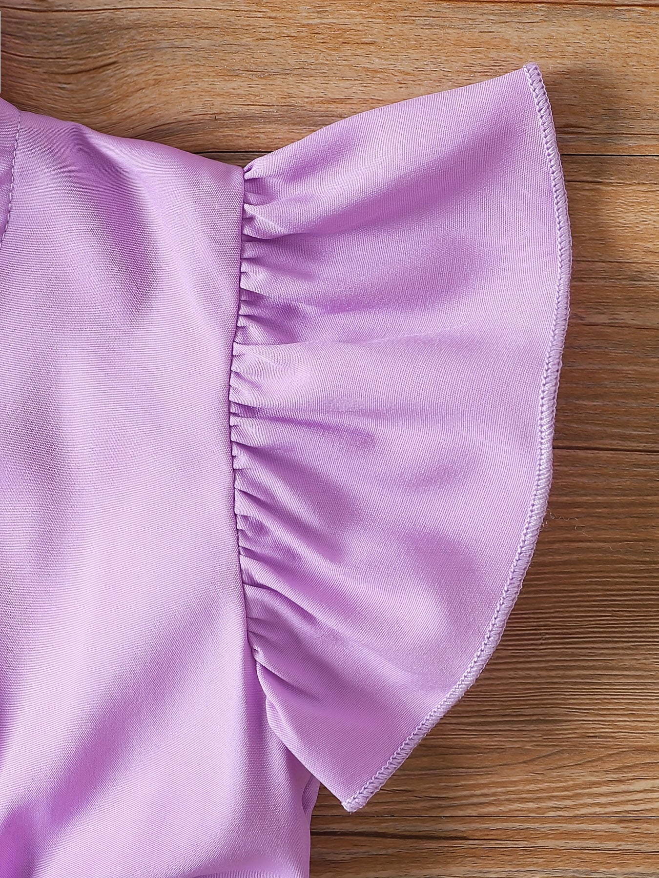 Outdoor Two-Piece Set for Girls, Fashionable Spring/Summer Contrast Belt Flutter Sleeve Half Cardigan with Tie-Waist and Peplum Backless Top + Long Pants, Perfect for Outdoor