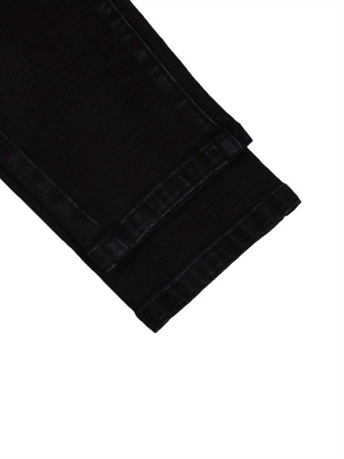 L035 Trendy And Versatile Street Fashion, Pure Black Skinny Stretch Ankle Pants, Women's Jeans.