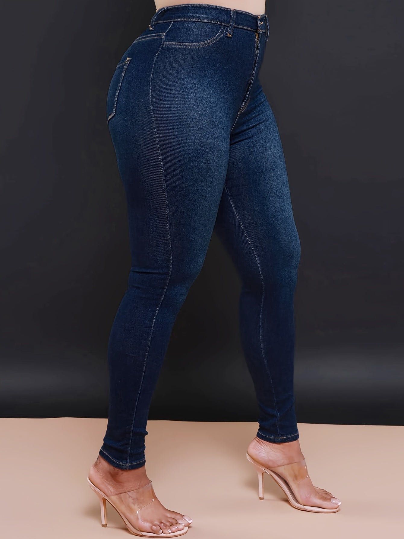 Women's Casual Four Seasons Slim Fit Elastic Solid Color Washed Denim Jeans European Style Denim Shorts Women's Versatile Denim Jeans