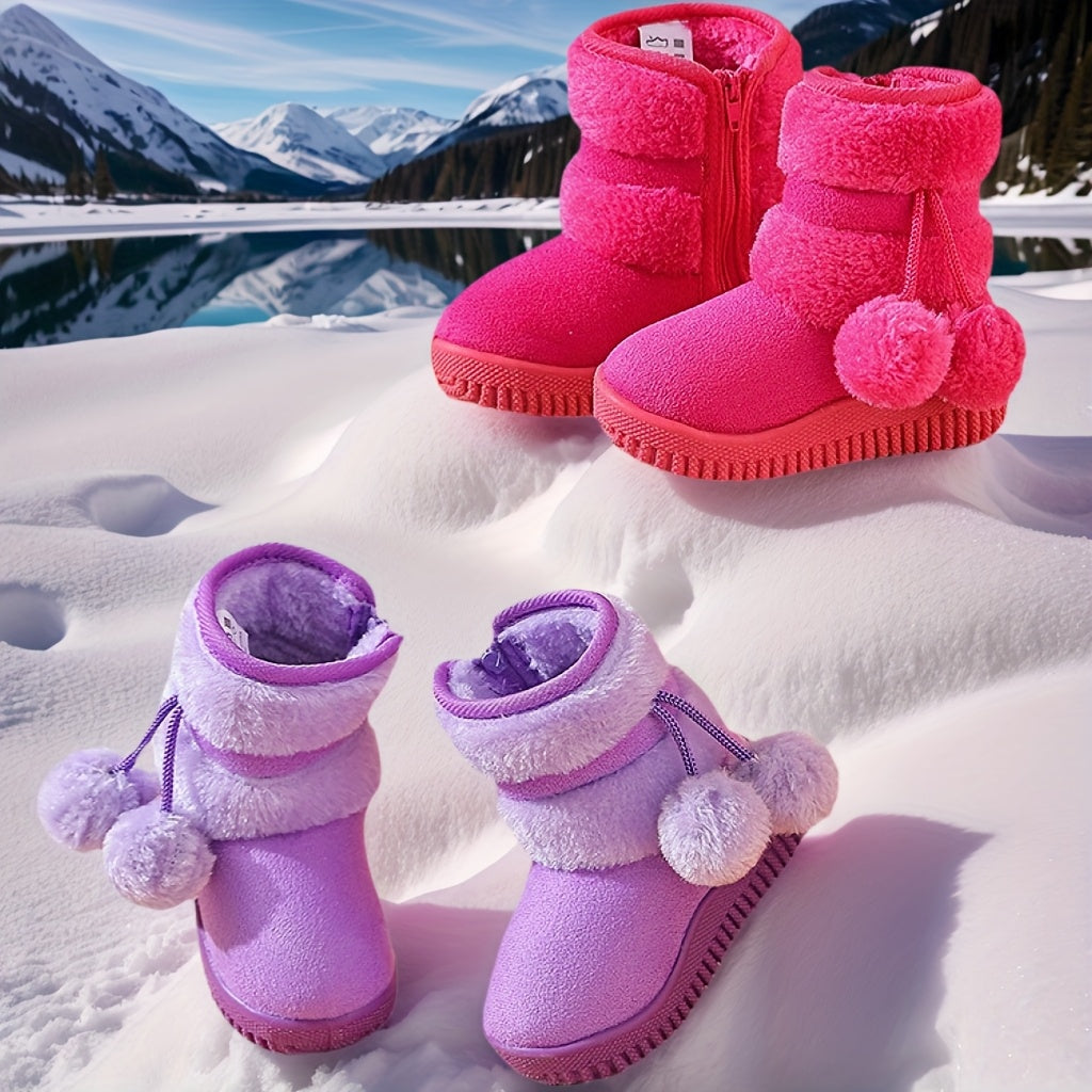 Children's Snow Boots, Thickened and -Lined, Outdoor Non-Slip Soft Warm Shoes for Boys and Girls, Cross-Border Thick-Soled Boots