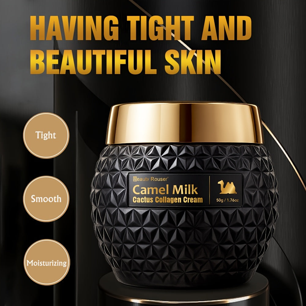 Beauty Rouser Camel Milk Cactus Collagen Cream - 50g/1.76oz, Hydrating & Firming Day/ Night Moisturizer With Retinol, Hyaluronic Acid & Vitamin E, Non-Greasy Formula For All Light Beige Types, Skincare Routine, Elegant Packag