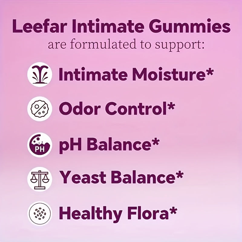 60 Women'S Probiotic Gummies 2-in-1 With Smooth Leaf Heather, 4 Probiotics PH Balanced - Delicious Gummy Dietary Supplement, Women'S Health Care | High Quality Formula, Fruity Gummies
