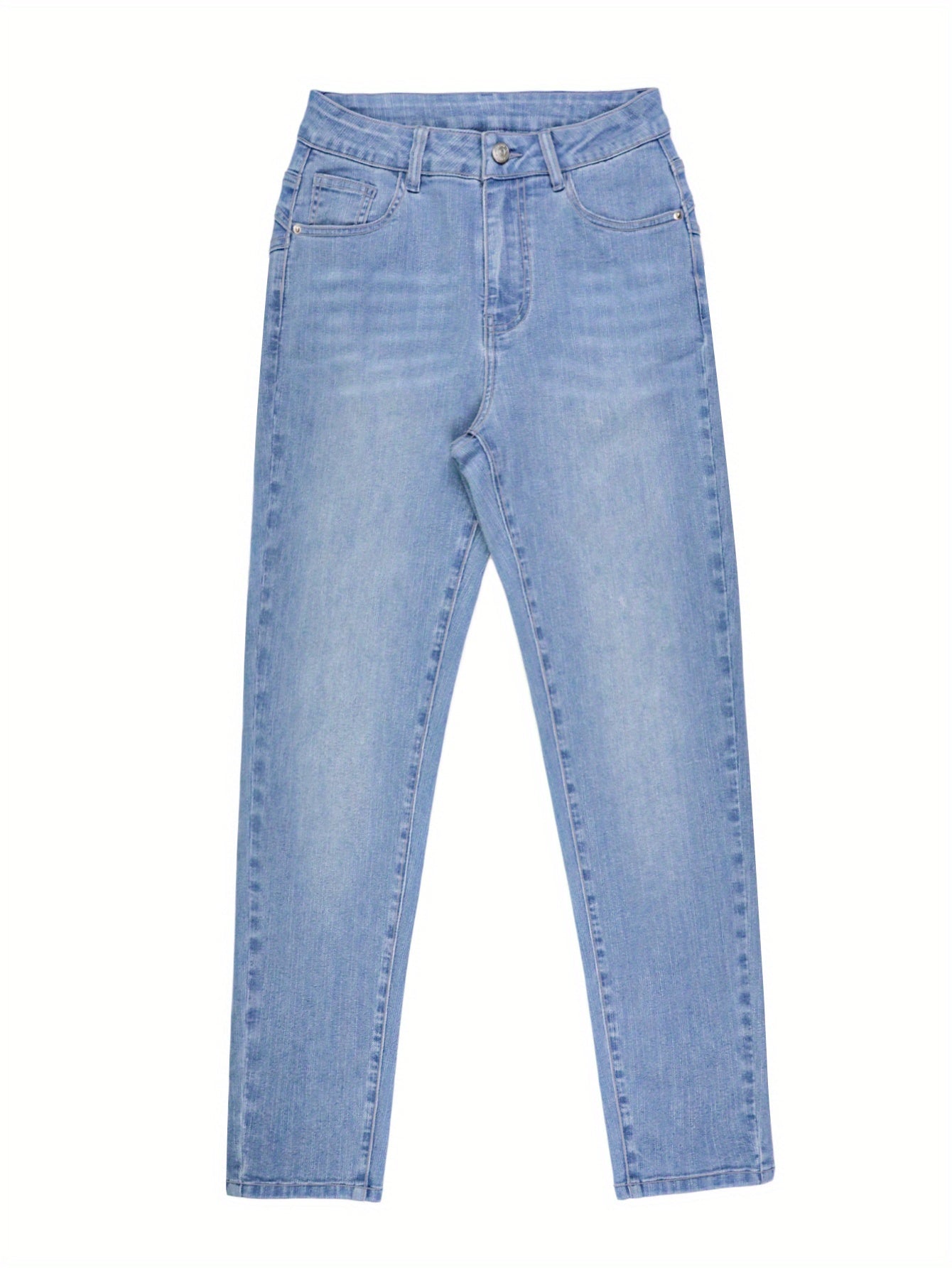 L035 Trendy And Versatile Street Fashion, Pure Black Skinny Stretch Ankle Pants, Women's Jeans.