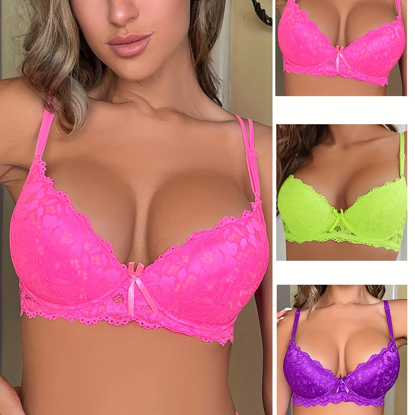 3pcs Women's Sexy Lingerie Bra