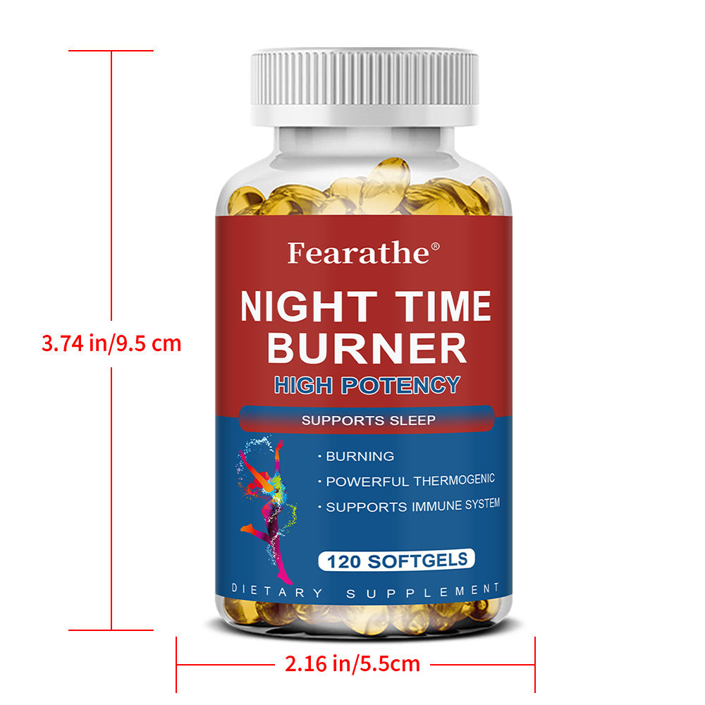 Night Burner, High Potency Formula - White Kidney Bean, Caffeine, L-Theanine HCl - 120 Softgels