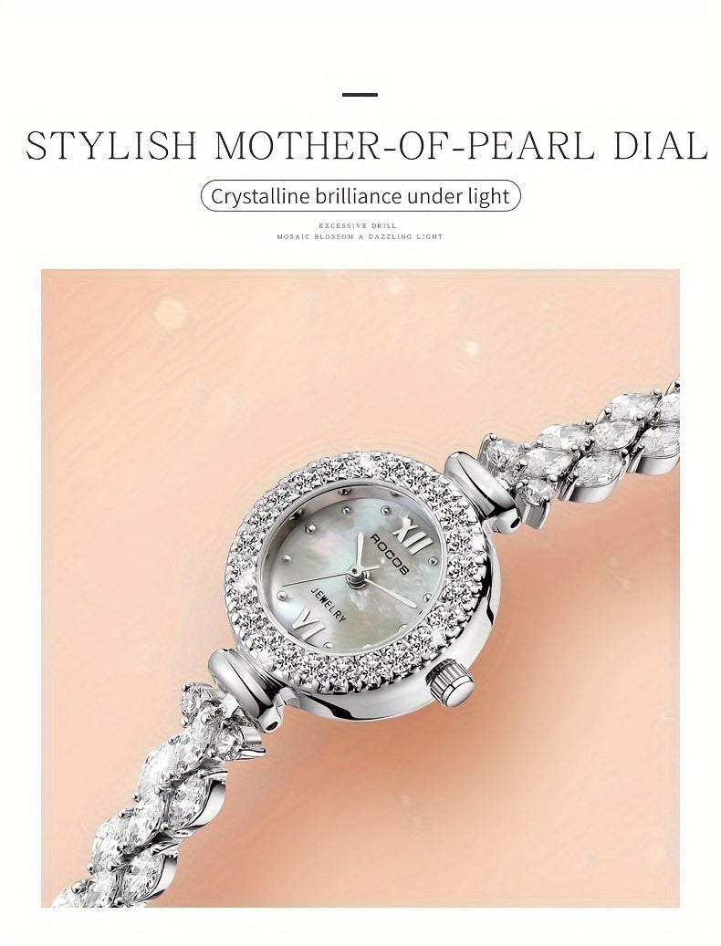 ROCOS Brand Bracelet Watch Fashion Luxury Women'S Watch Phantom Dial Silvery Quartz Women'S Watch Holiday Gift Women'S Gift