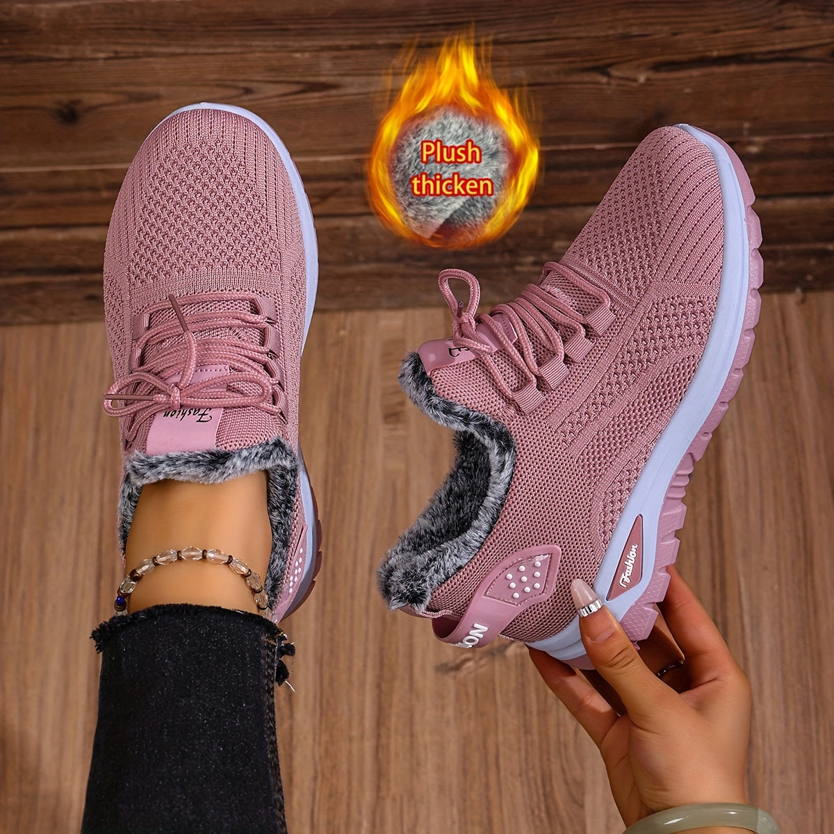 Women'S Plush Fleece-Lined Winter Boots - Lightweight Warm Round-Toe Ankle Boots with Lace-Up Closure, Turquoise & Faux Cover Upper, Winter Boots For Women, Winter Footwear, Stylish Winter Wear, Comfortable Winter Wear